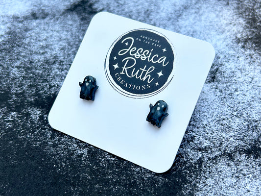 Black Ghost Stud Earrings