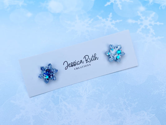 Sparkly Snowflake Studs