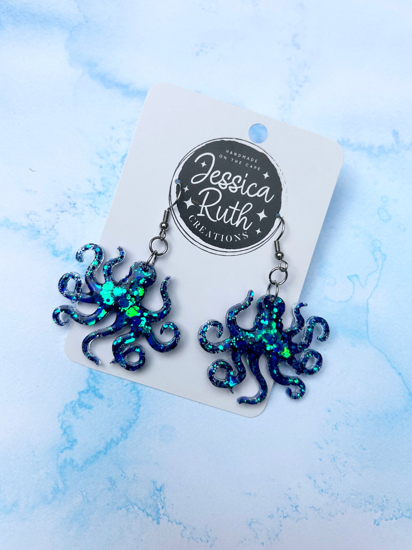 Blue Octopus Dangles