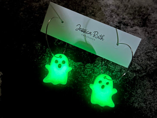 Glow In The Dark Ghost Hoops