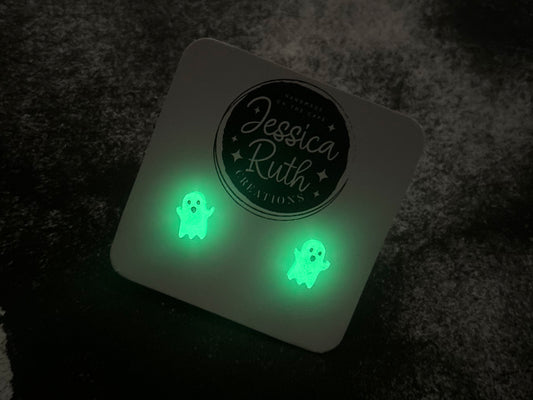 Glow In The Dark Ghost Stud Earrings