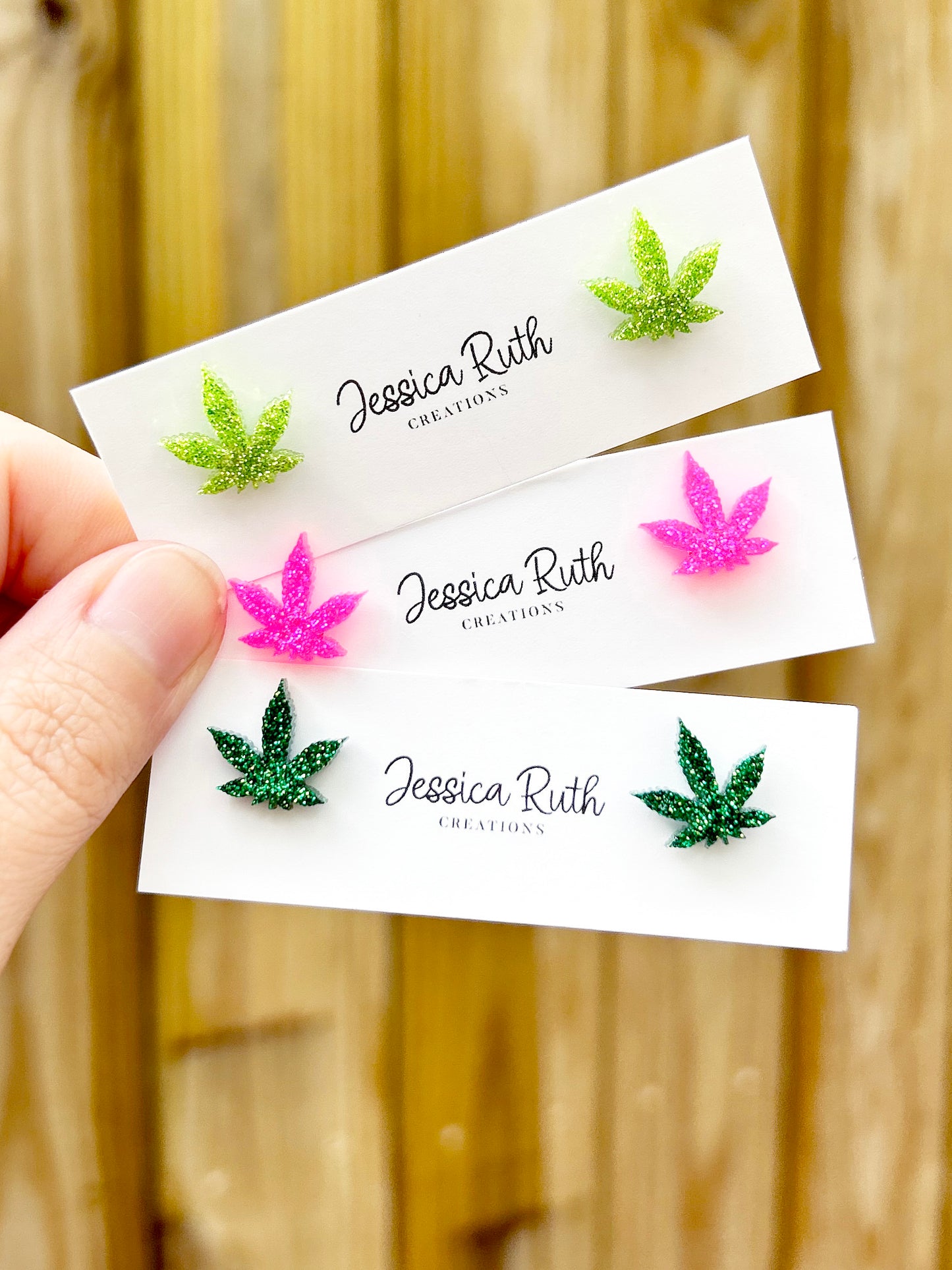 Marijuana Leaf Stud Earrings