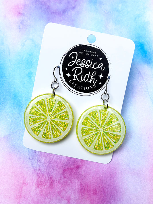 Big Lemon Dangle Earrings