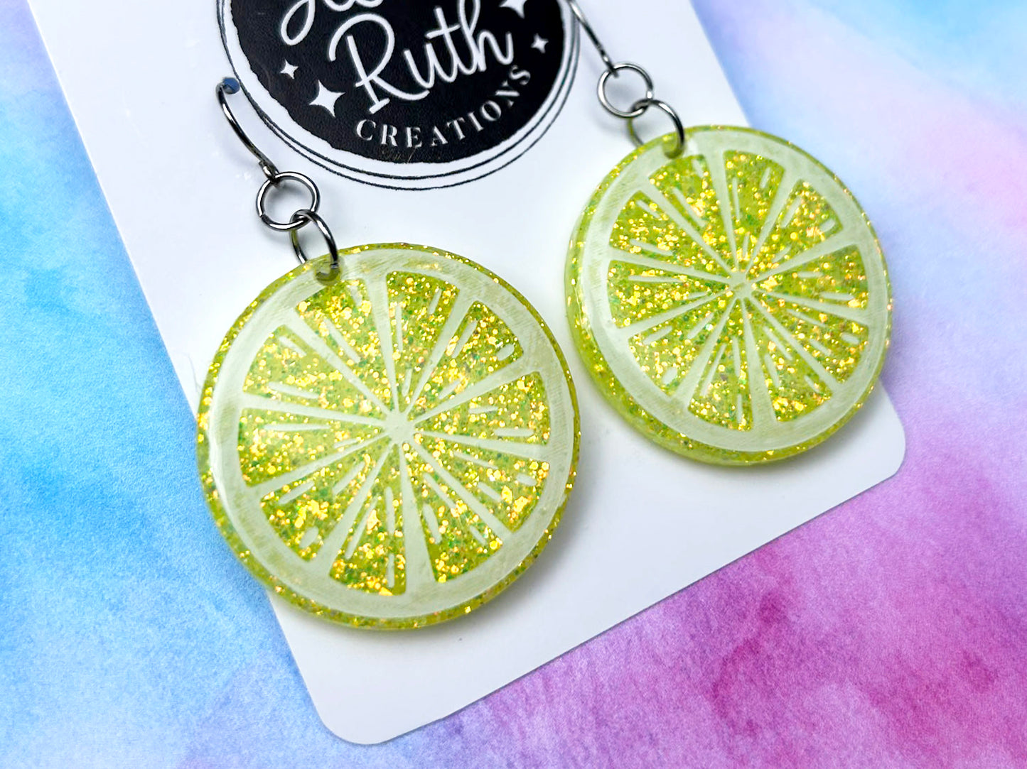 Big Lemon Dangle Earrings