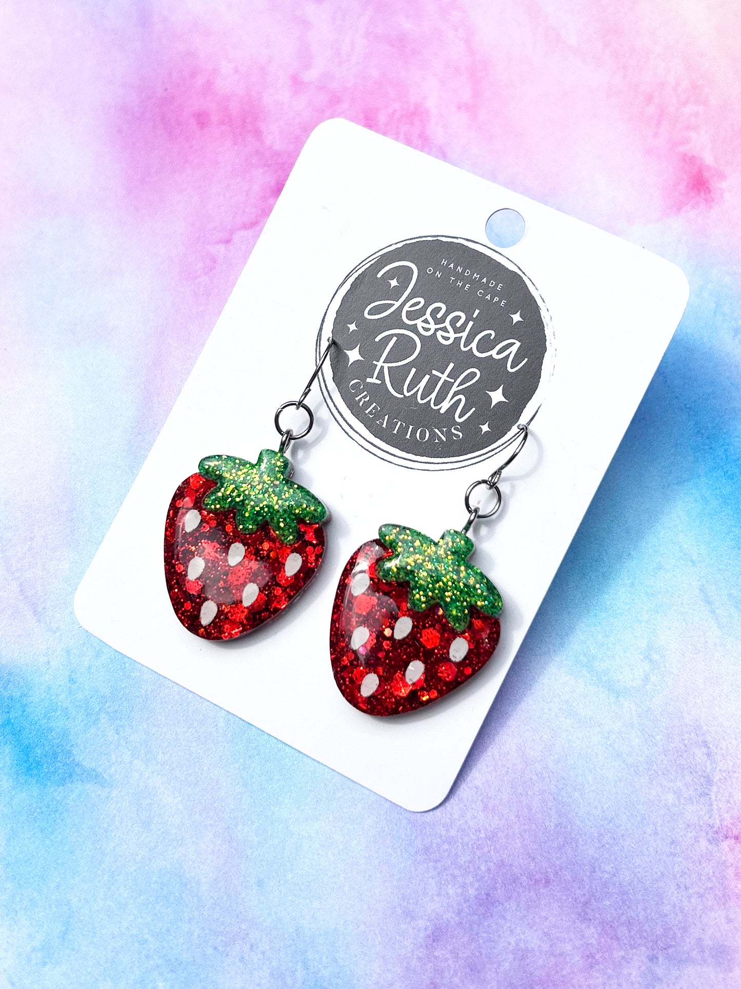 Red Strawberry Dangle Earrings